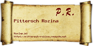 Pittersch Rozina névjegykártya